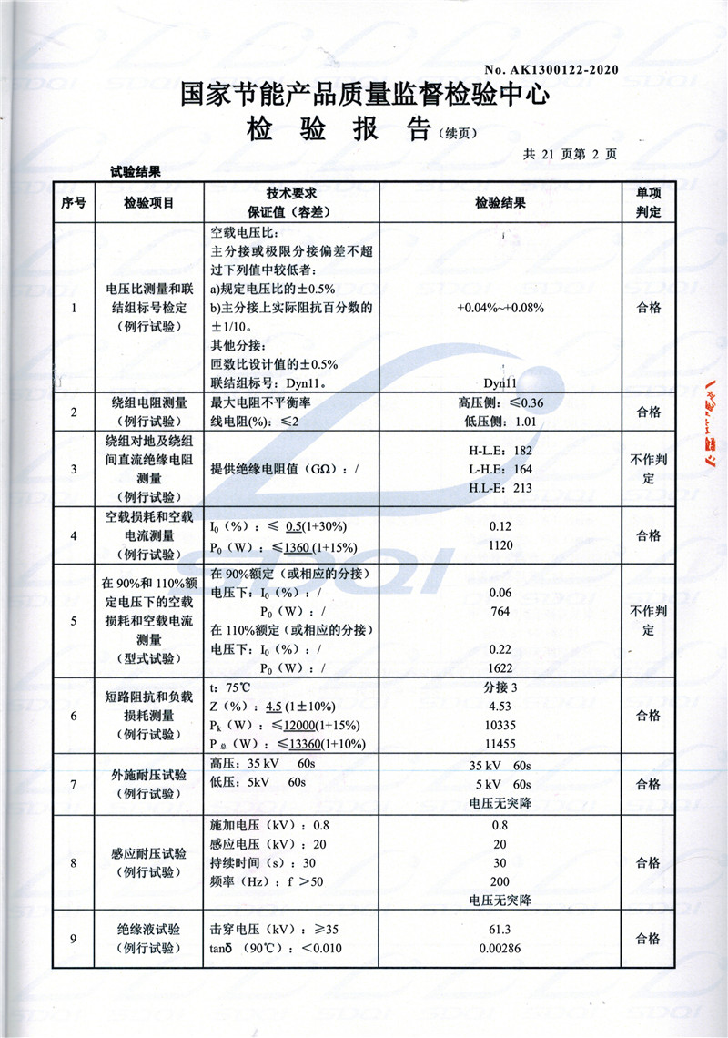 高低压试验报告-S11-1250黄平黄平黄平油浸式变压器-2.jpg